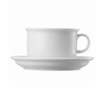 Cappuccinokop en schotel