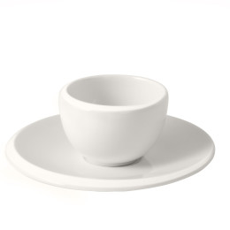 Espressokop en schotel zonder oor