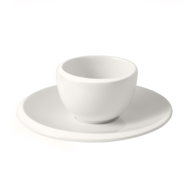 Espressokop en schotel zonder oor