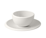 Koffiekop en schotel zonder oor