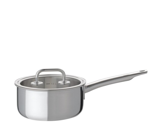 Steelpan met glasdeksel 16 cm