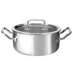 Kookpan 20 cm, laag model met glasdeksel
