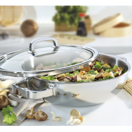 Wokpan met deksel 30 cm