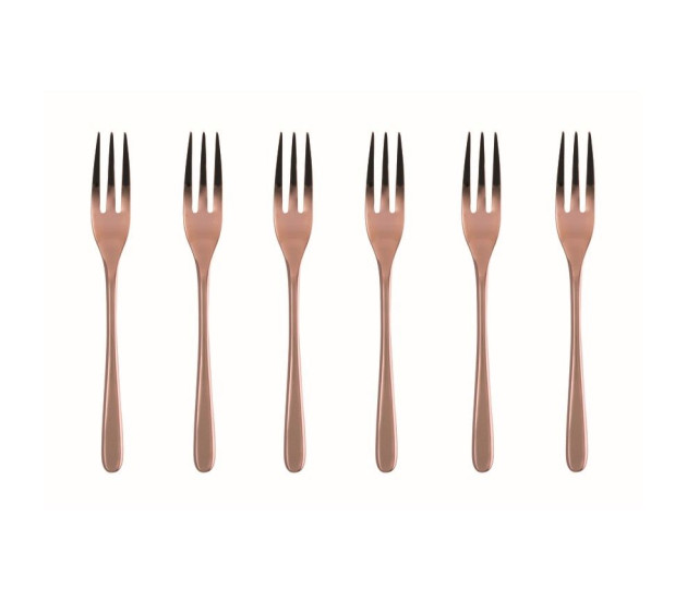 Copper Set van 6 Gebaksvorkjes