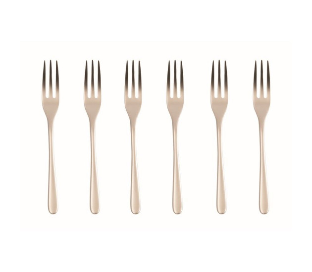 Antique Champagne Set van 6 Gebaksvorkjes