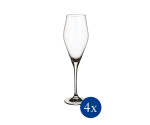 Set van vier champagneflutes