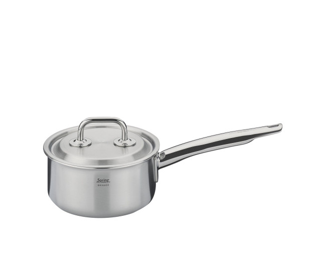 Steelpan 14 cm, laag model met deksel