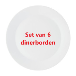 Set van 6 dinerborden 27 cm