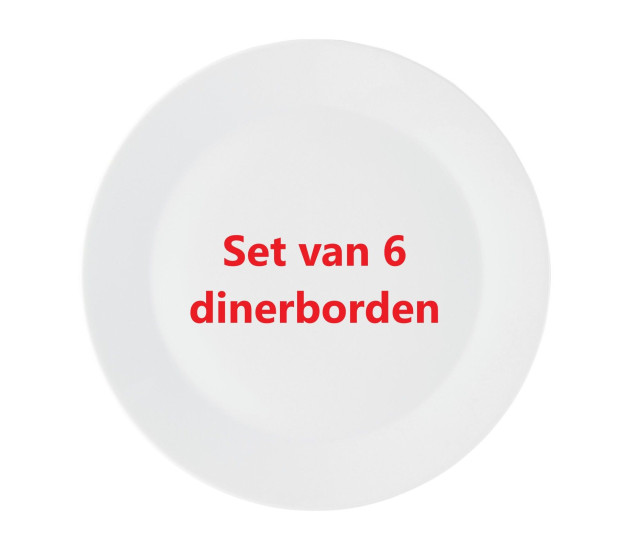 Set van 6 dinerborden 27 cm