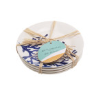 Gebakbordjes set van 4 Mixed patterns Blue