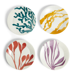 Ontbijtborden set van 4 Mixed Pattern