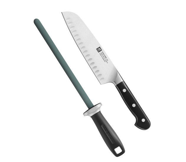 Santoku 18 cm met keramische slijpstaaf