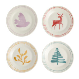 Gebakbordjes set van 4 Kerst