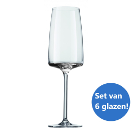 #77 set/6 glazen voor prosecco of cava