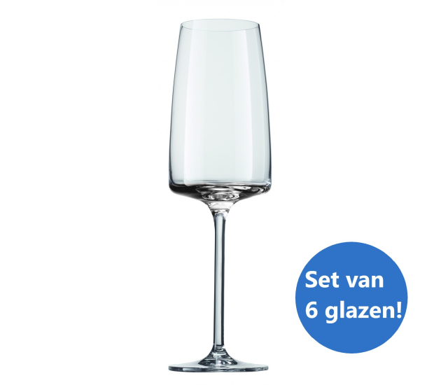 #77 set/6 glazen voor prosecco of cava