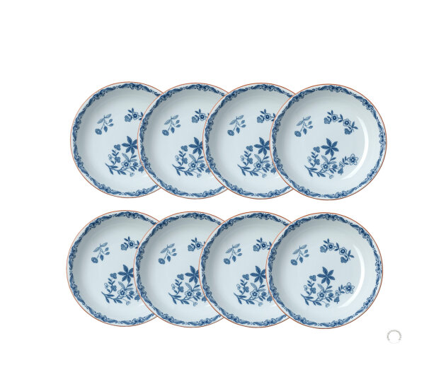Set van 8 diep/pastaborden 22 cm
